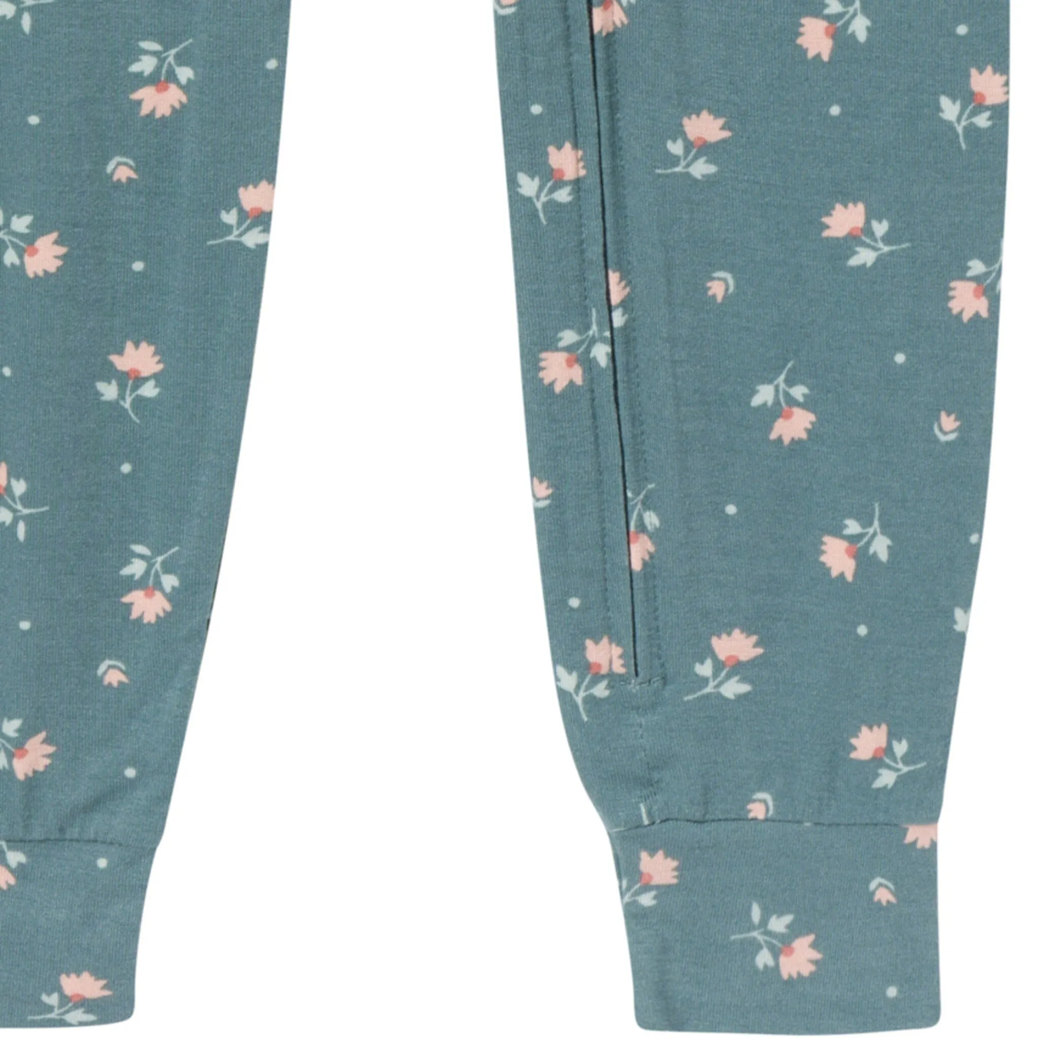 2-Pack Baby & Toddler Girls Teal Rose Snug Fitting Footless Pajamas